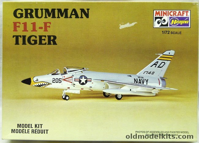 Hasegawa 1/72 Grumman F11-F Tiger - Navy or Blue Angels - (F11F / F11F1), 1151 plastic model kit